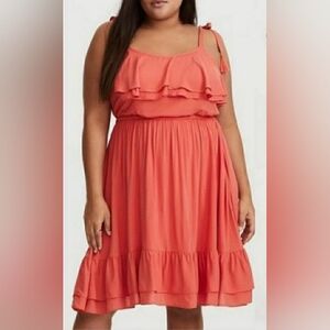 〰️Torrid〰️ Coral Ruffle Dress 2X